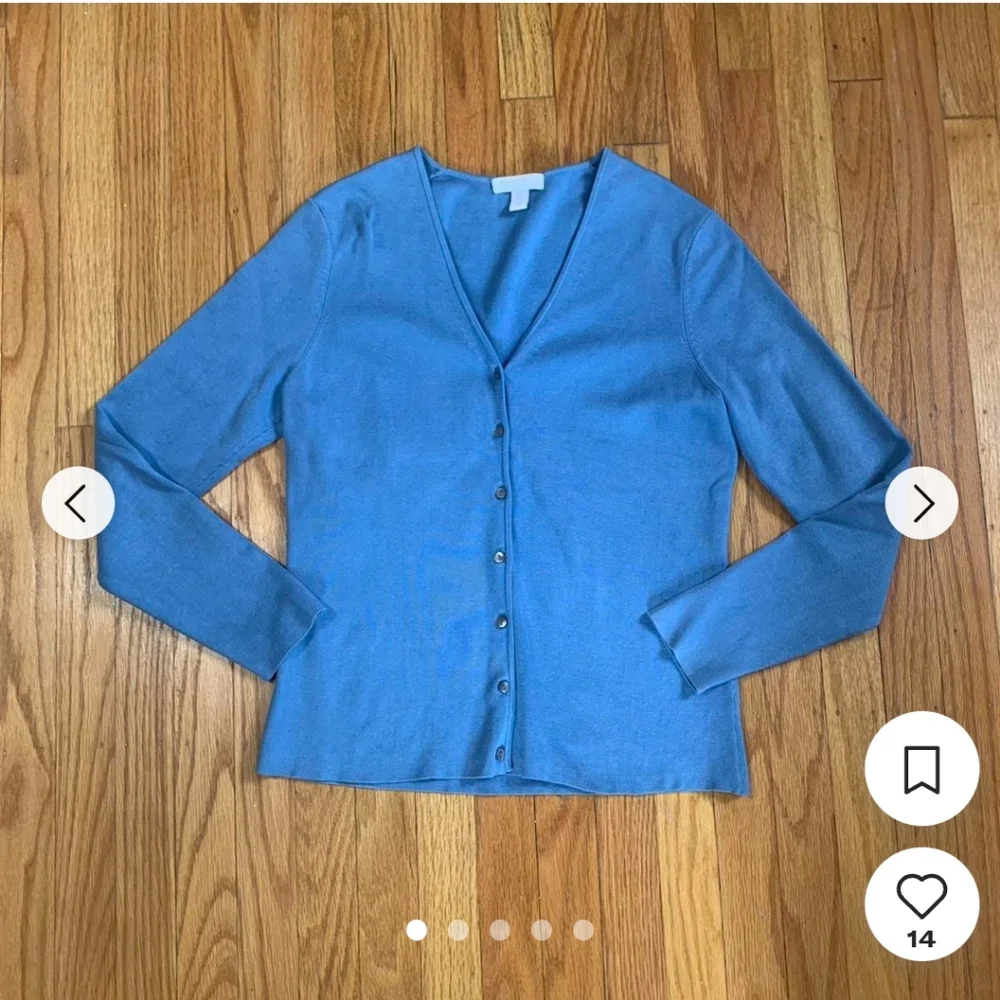 Charter Club Slate Blue Button Front Cardigan. Size XL - Picture 1 of 4